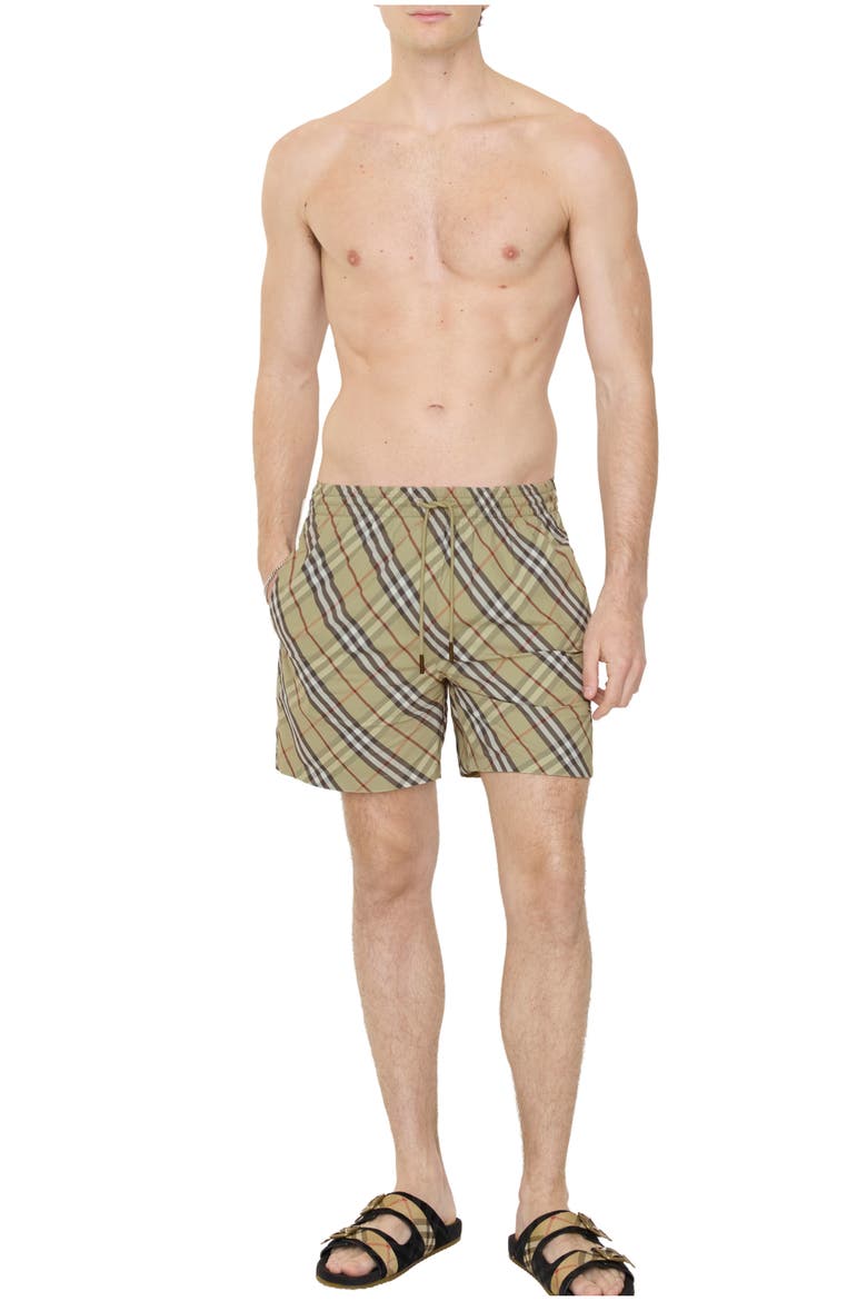 Check Swim Shorts, Main, color, Glade green