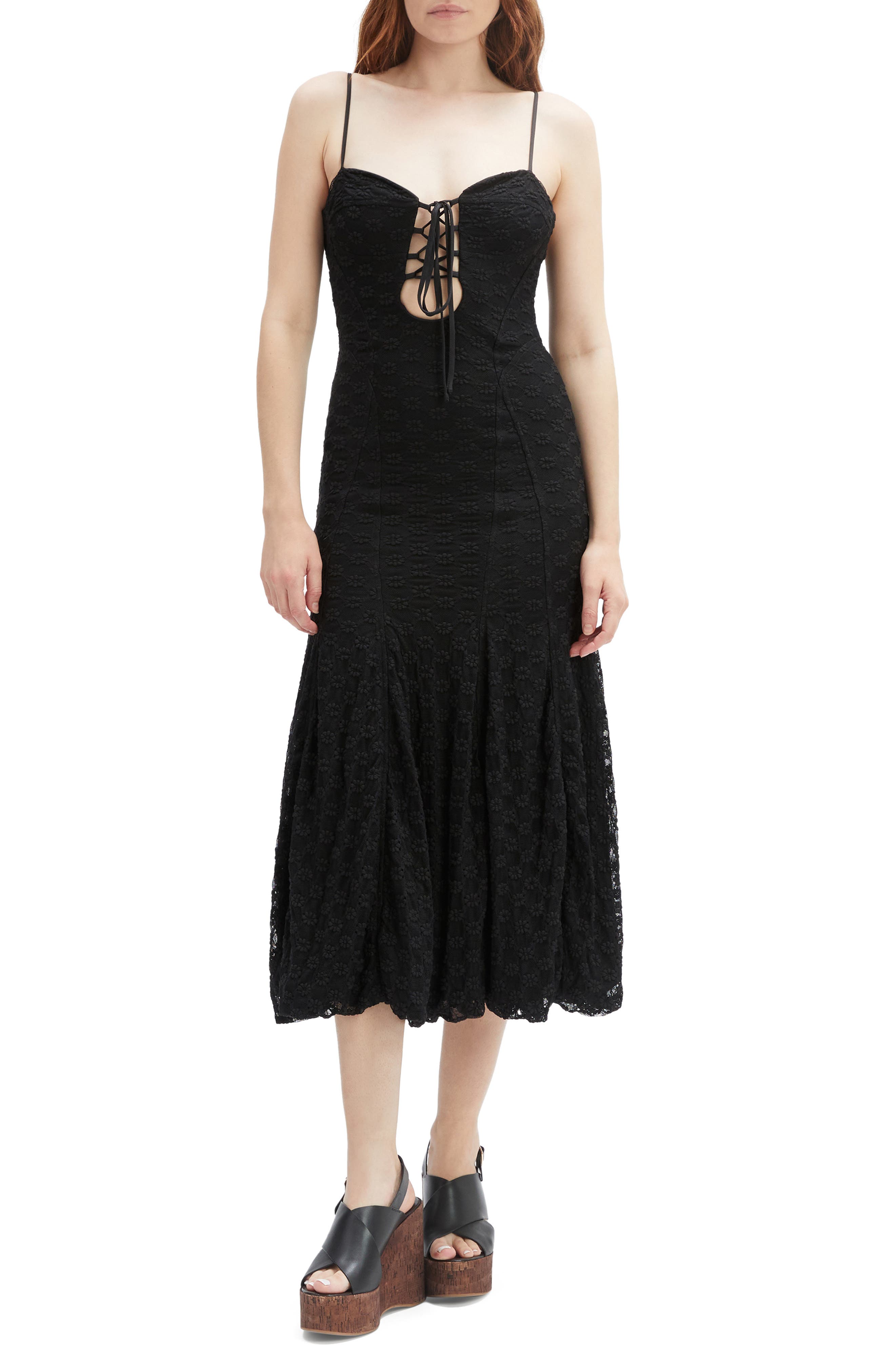 Delany Lace Sleeveless Bubble Hem Midi Dress