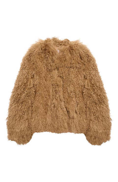 Curly Genuine Shearling Jacket
