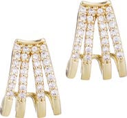 Adornia Cubic Zirconia Multi Row Huggie Hoop Earrings