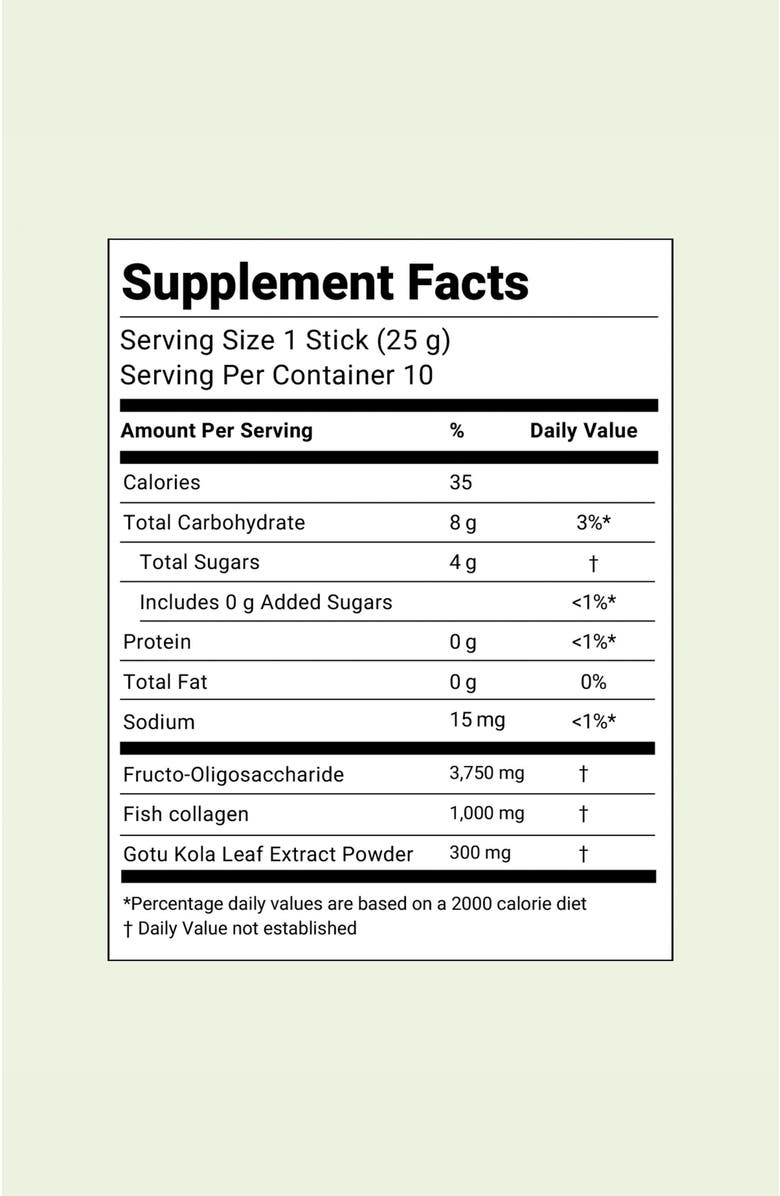 Foodology Coleology Collagen Centella Jelly 10 sticks, Alternate, color, Green