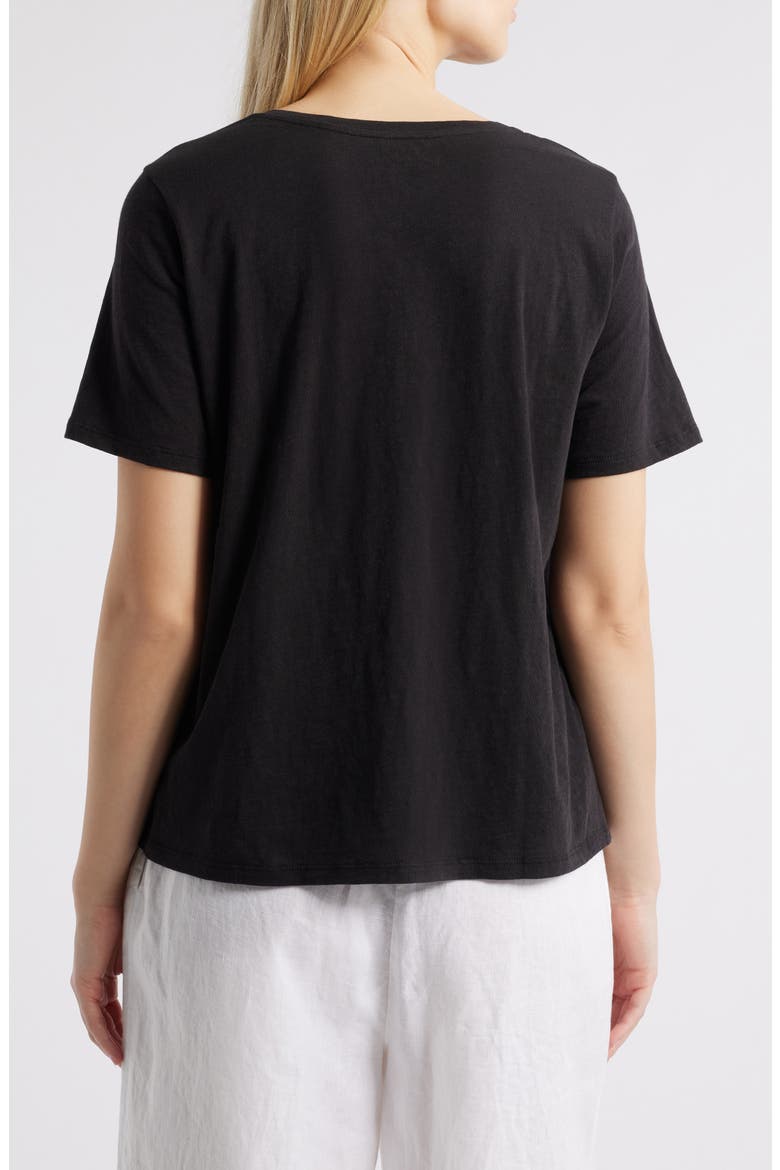 Easy Organic Cotton V-Neck T-Shirt, Alternate, color, BLACK