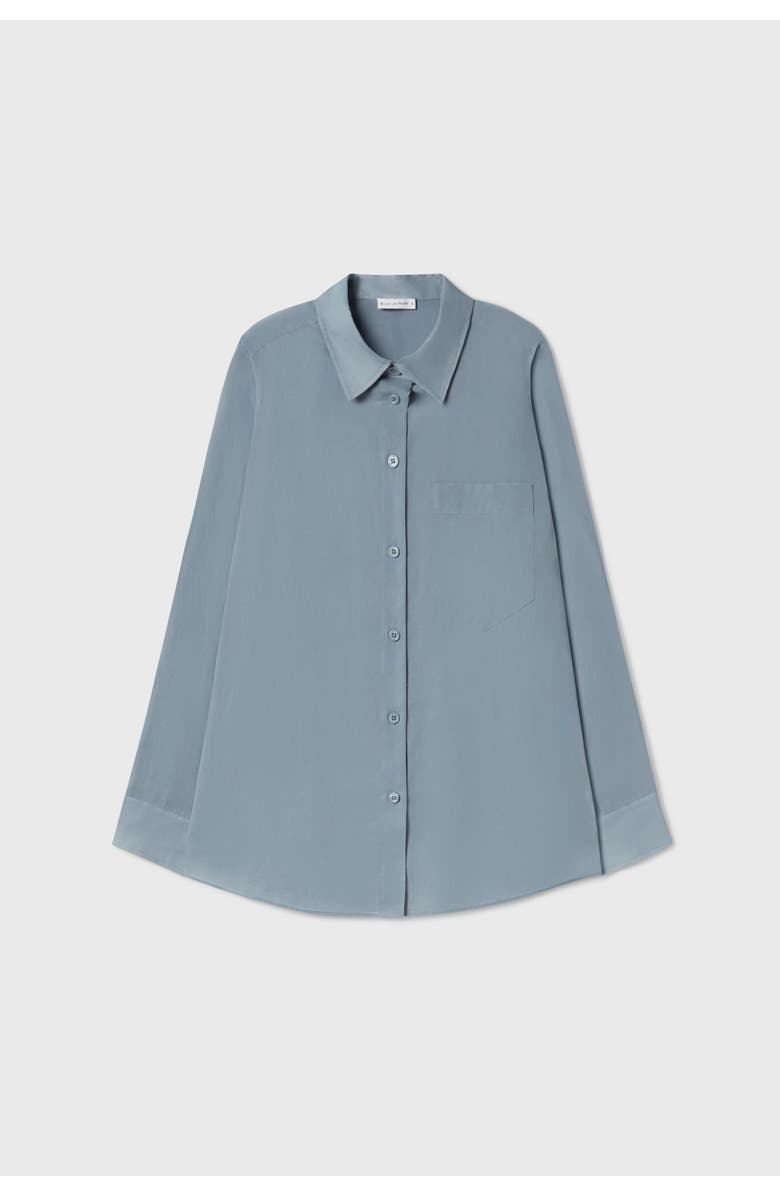 SILK LAUNDRY SHEER COTTON PLEATED YOKE SHIRT STORM, Alternate, color, 