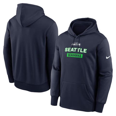 Men's Nike College Navy Seattle Seahawks Toss Sweep Performance Pullover Hoodie
