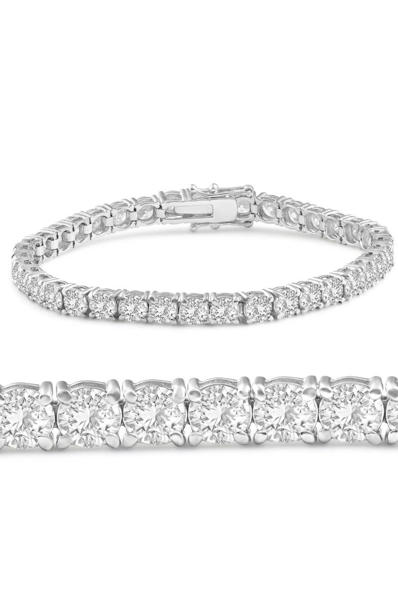 13Ct Round-Cut Diamond Tennis Bracelet 14k Gold 7" Lab Grown, Main, color, 14k White Gold