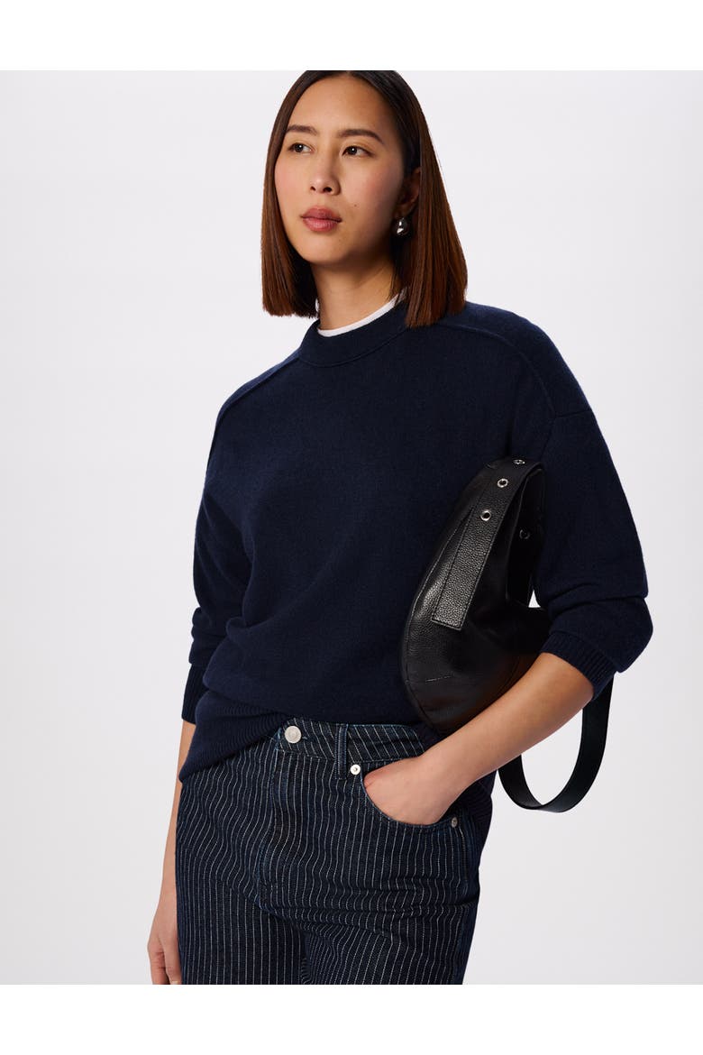Seam Crew Neck Jumper, Main, color, Navy