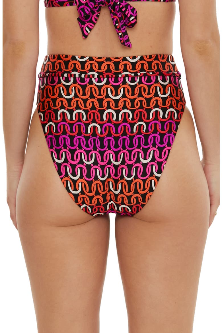 Echo Belted High Waist Bikini Bottoms, Alternate, color, PINK