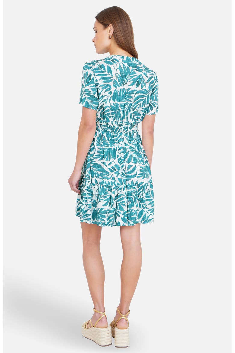 Leaf Print Mini Dress, Alternate, color, Green