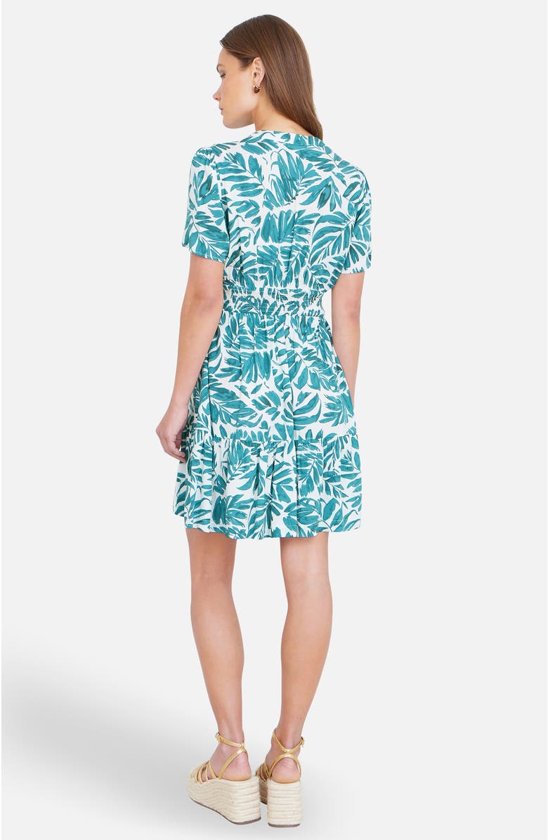 Yumi Leaf Print Mini Dress, Alternate, color, Green