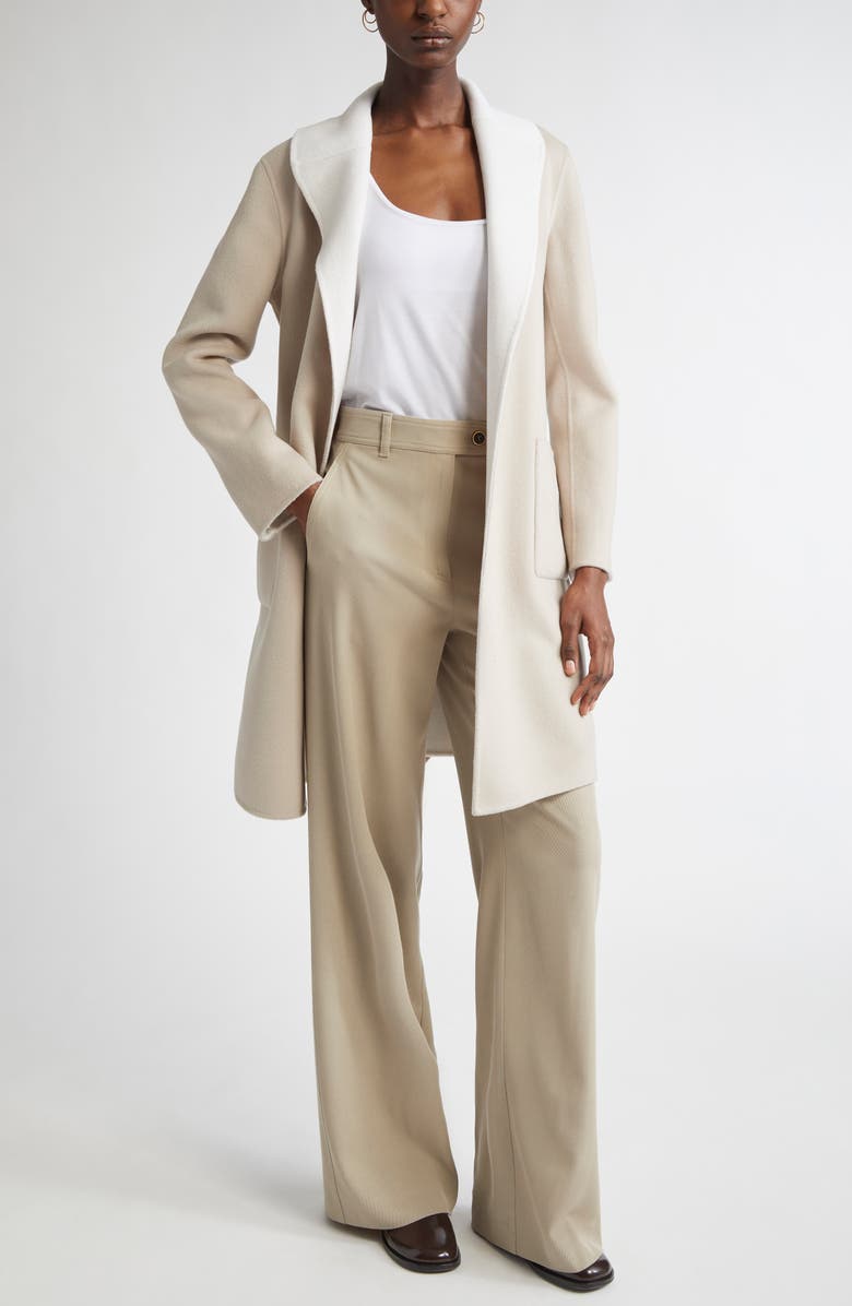 ST. JOHN Stretch Twill Straight Leg Pants, Alternate, color, Taupe