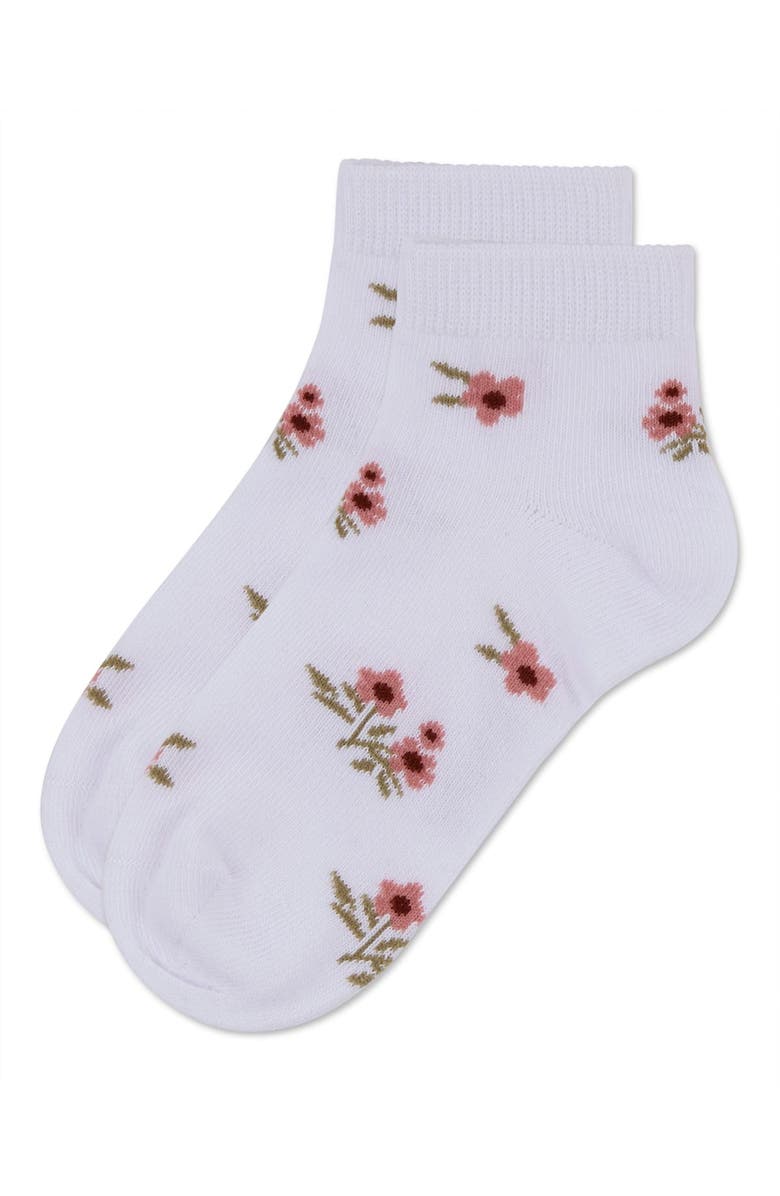 MeMoi Blissful Bloom Anklet Socks, Alternate, color, White