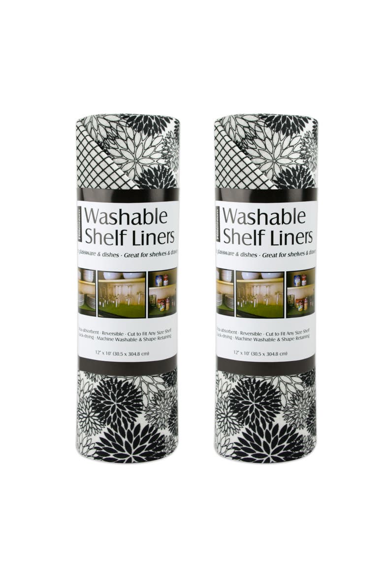 Reusable Shelf Liner Black Set/2, Main, color, Dahlia