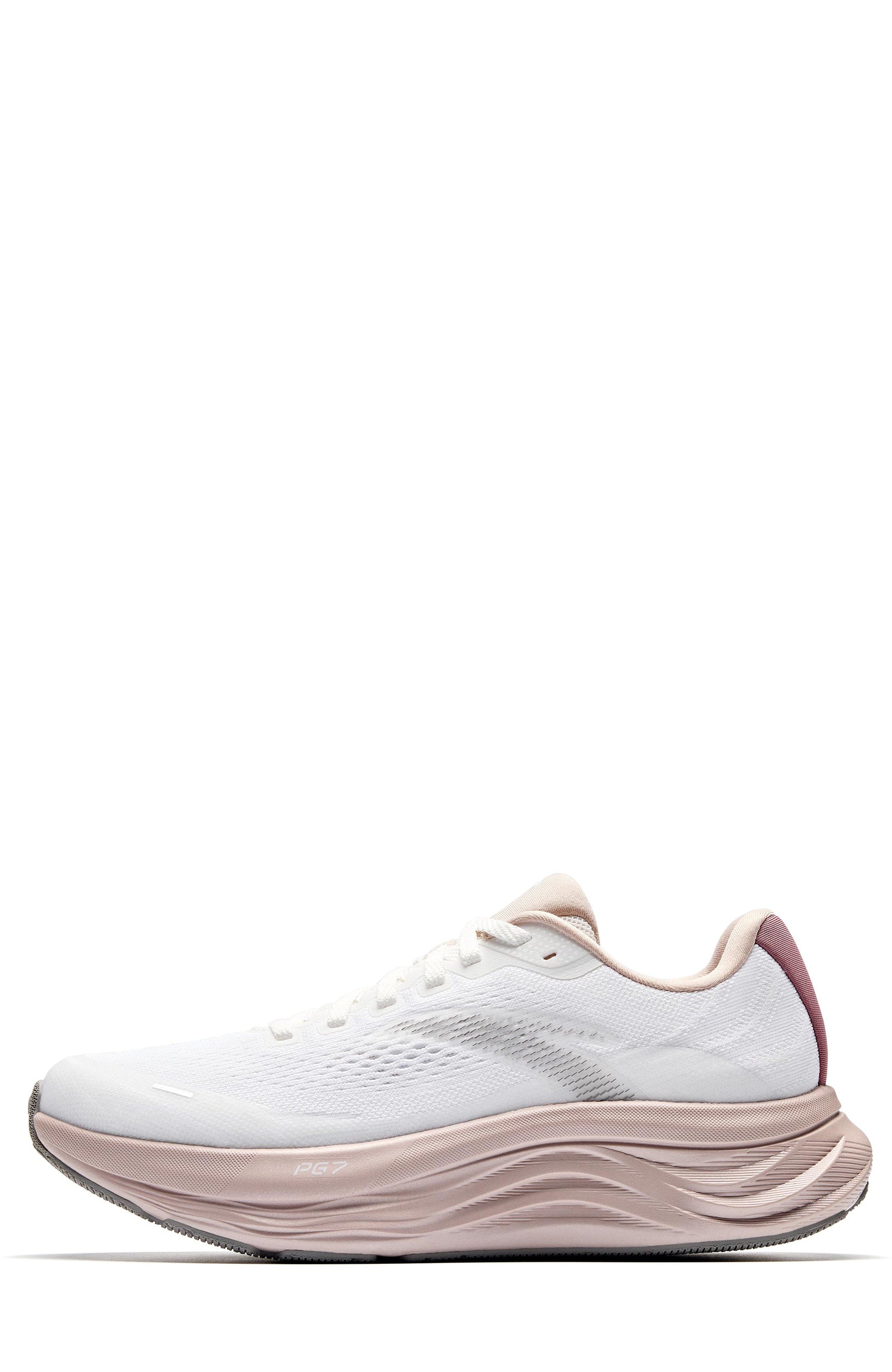 PG7 Running Sneakers, Main, color, White/Dusty Rose