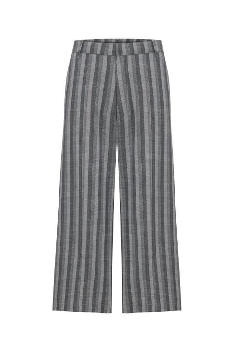 Linen & Cotton Blend Checked Woven Short