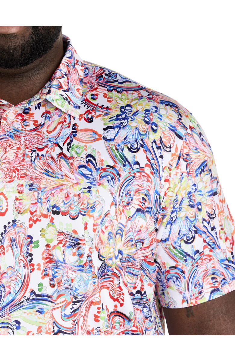 Robert Graham DXL Big & Tall  Oden Paisley Performance Polo Shirt, Alternate, color, 
