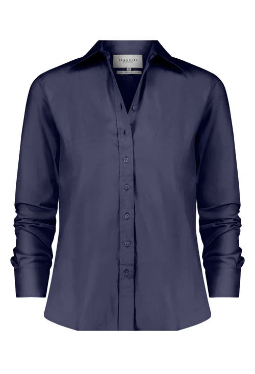 The Shirt By Rochelle Behrens The Boyfriend Shirt In Blue