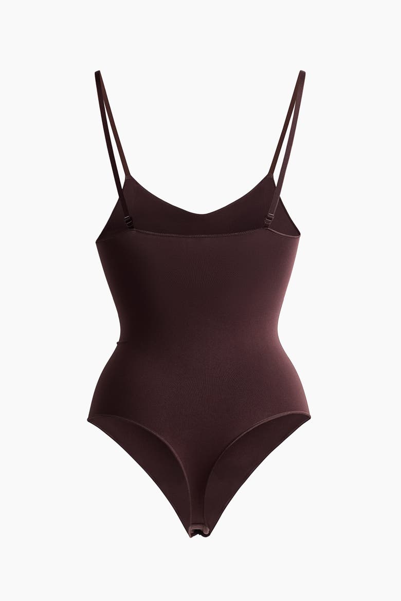 Seamless Light Shape Thong Body, Alternate, color, Dark brown