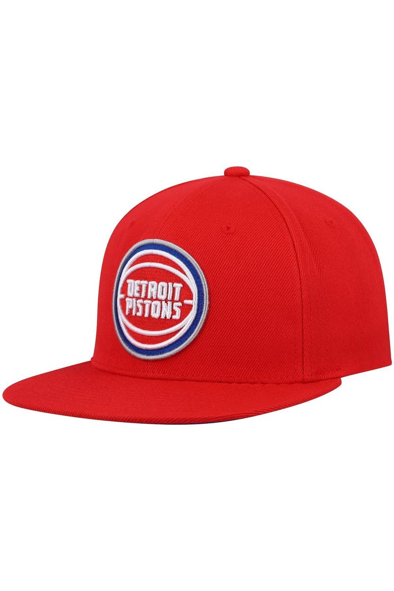 Men's Mitchell & Ness Red Detroit Pistons Core Side Snapback Hat, Alternate, color, Red