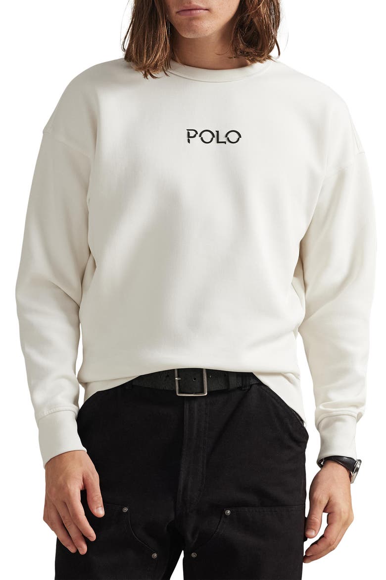 Double Knit Logo Sweatshirt, Main, color, DECKWASH WHITE
