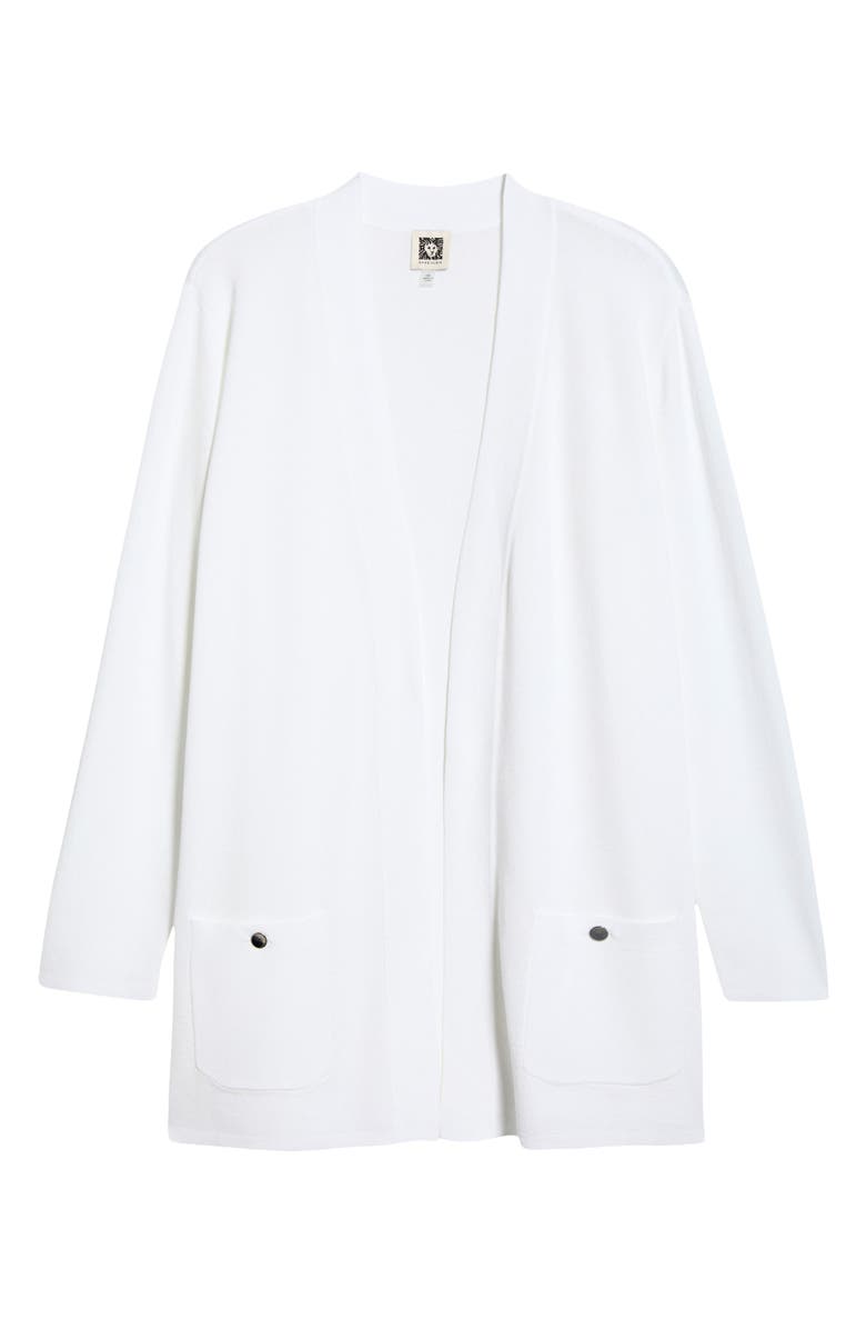 Anne Klein Malibu Open Front Cardigan, Alternate, color, Crisp White