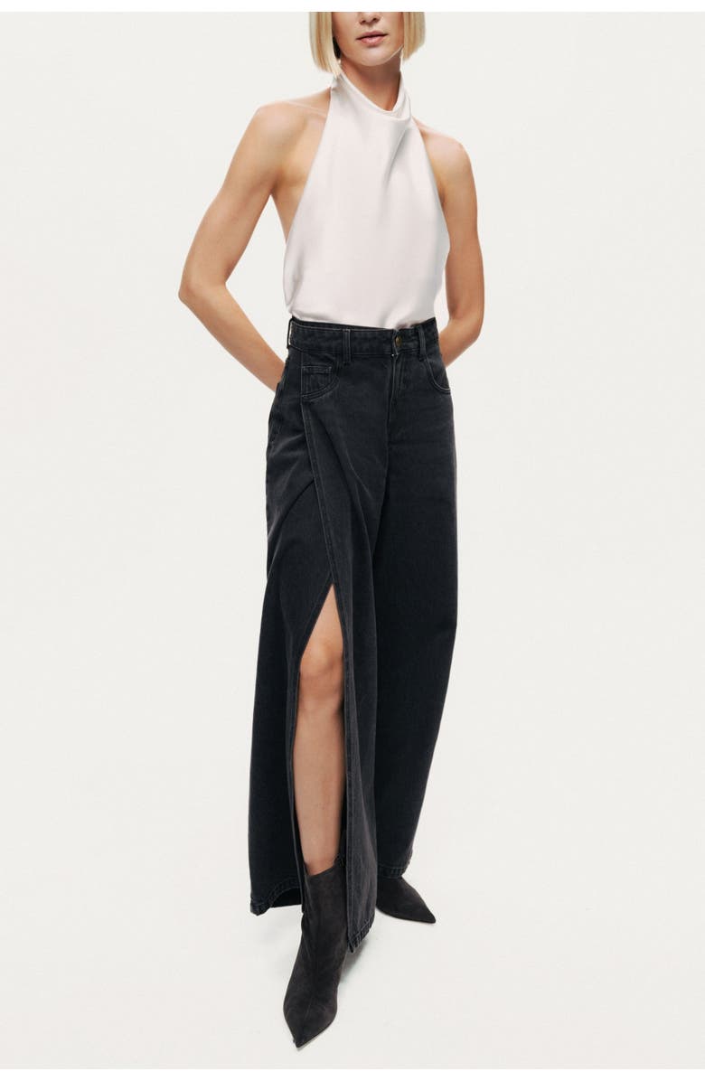 Nocturne Washed Wide Leg Jeans, Alternate, color, Anthracite