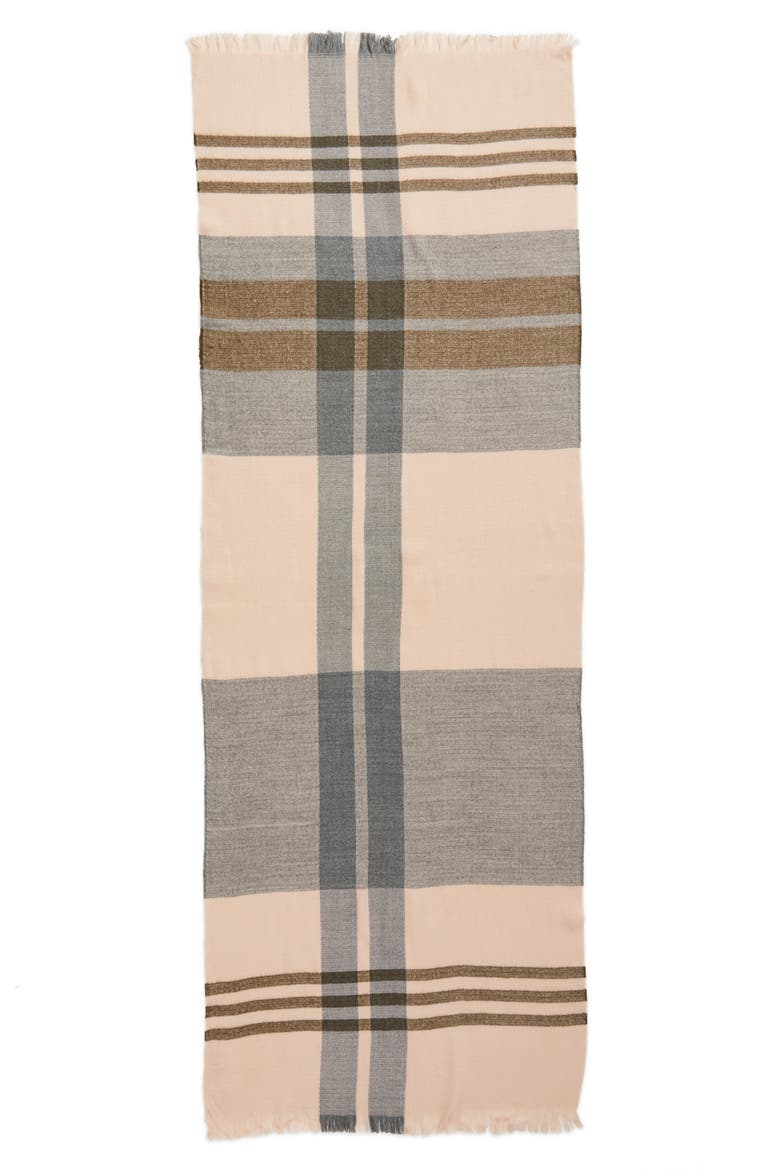 Classic Plaid Blanket Scarf, Alternate, color, BLUSH COMBO