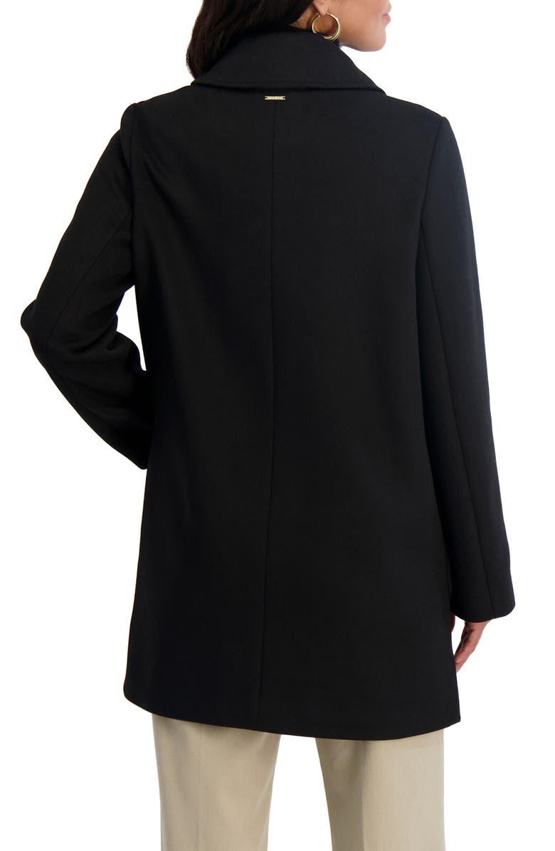 Tahari Paula Single Breasted Wool Bend Coat, Alternate, color, Black