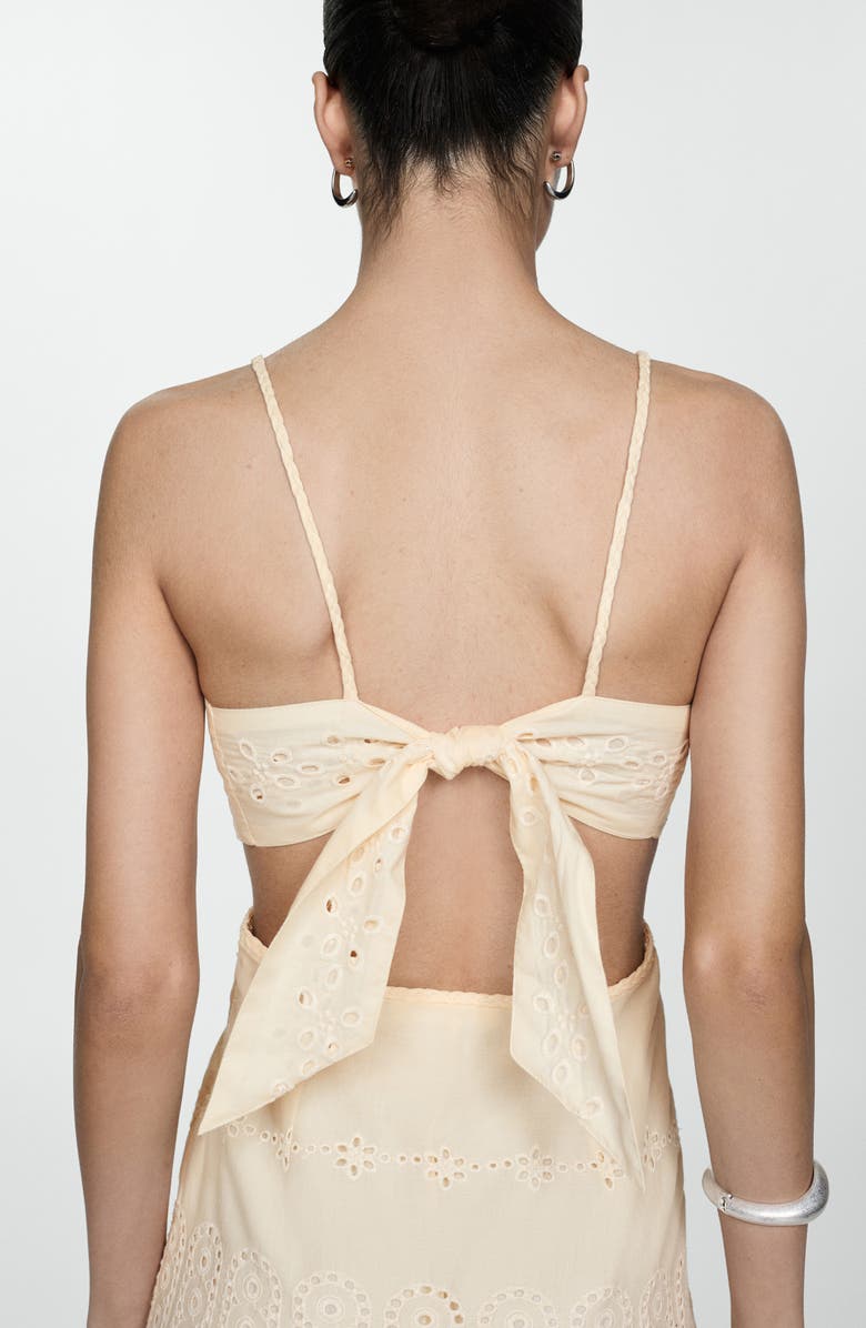 MANGO Broderie Anglaise Midi Sundress, Alternate, color, 