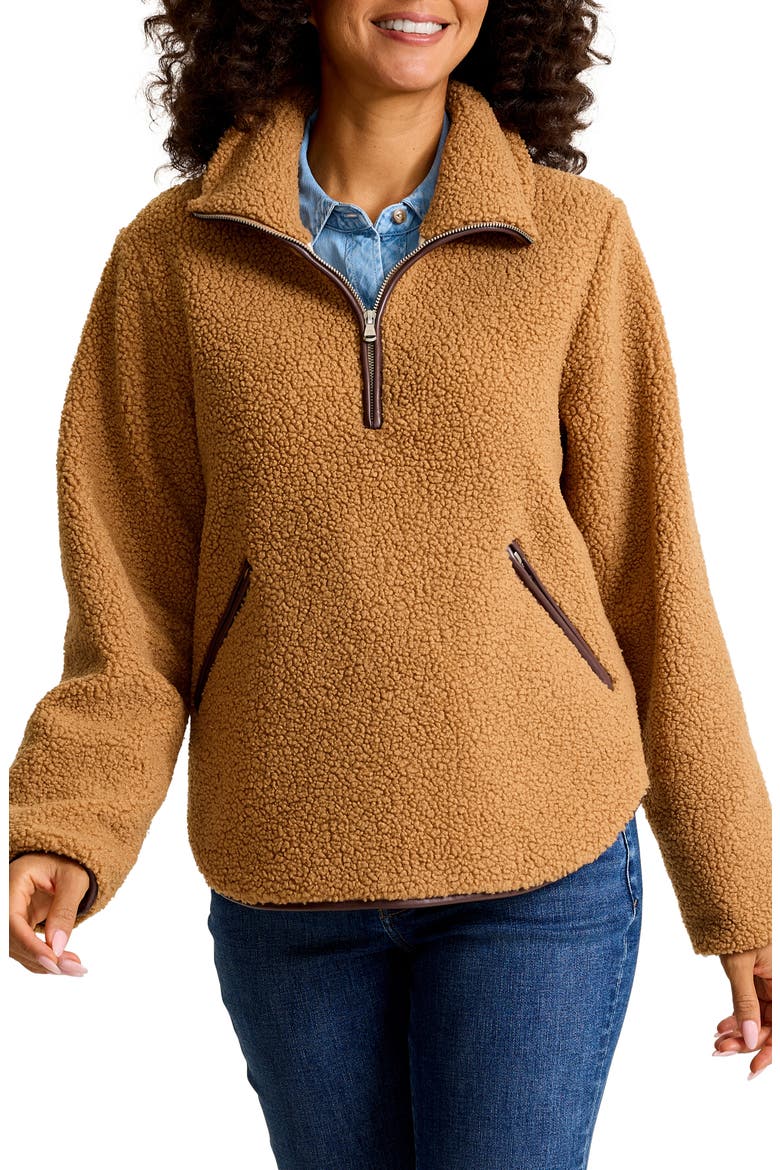 High Pile Fleece Half-Zip, Main, color, GOLDEN SUGAR