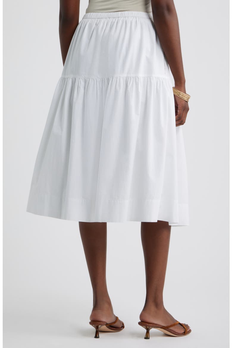 Drop Waist Poplin Midi Skirt, Alternate, color, WHITE