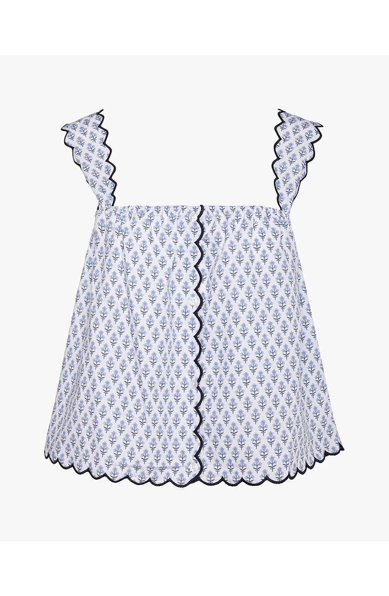 WeWoreWhat Scallop Button Front Tank Top, Alternate, color, Baby Blue Multi