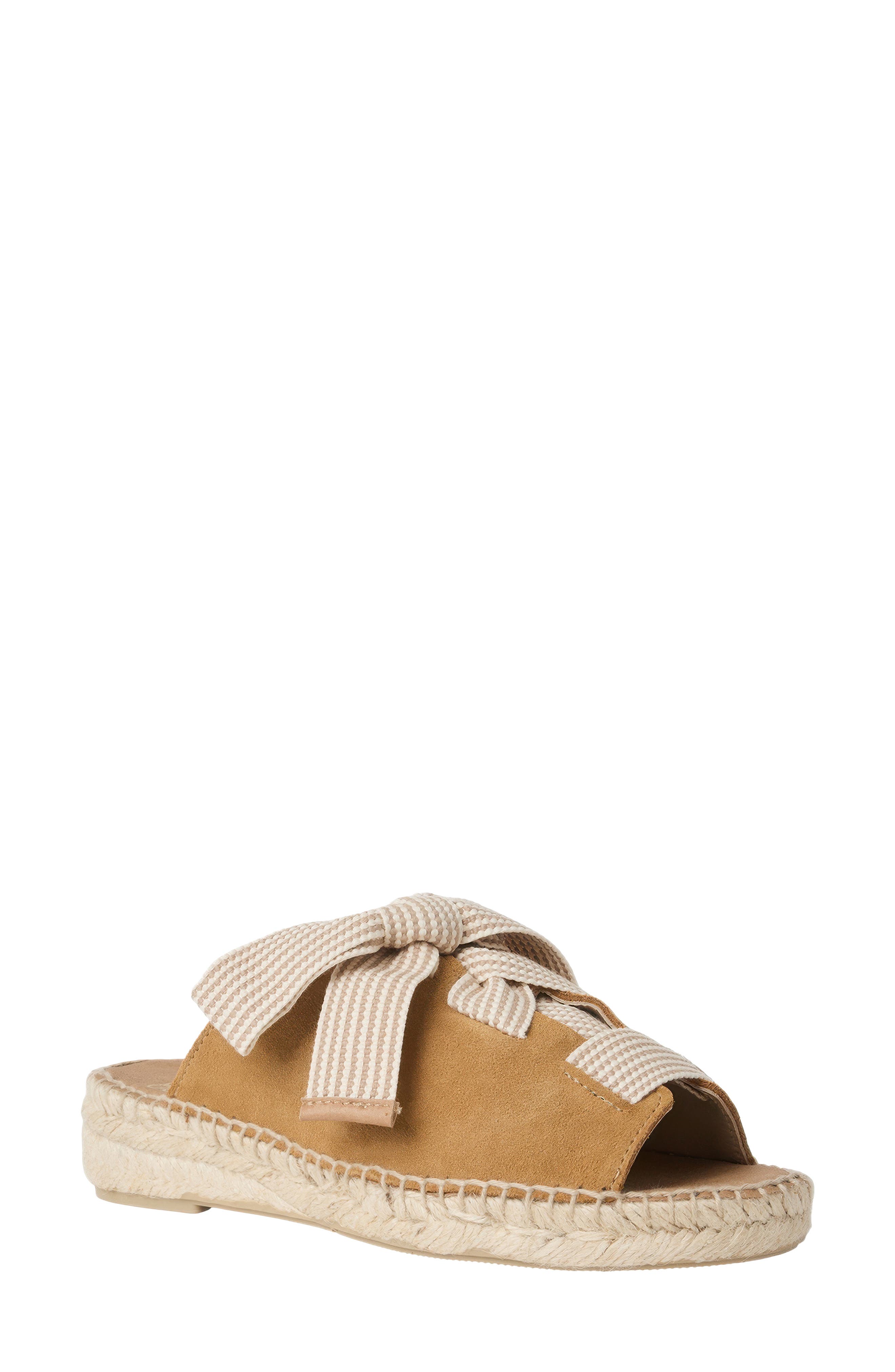 André Assous Cape Espadrille Slide Sandal, Main, color, Camel Suede