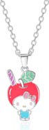 Hello Kitty Enamel and Pink Cyrstal Café 3D Apple Head Pendant