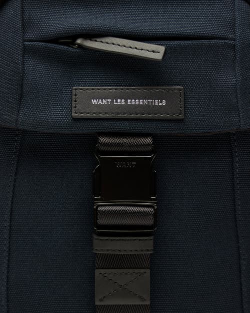 Want Les Essentiels De La Vie Want Les Essentiels Brantford Organic Cotton Canvas Crossbody Bag In Navy