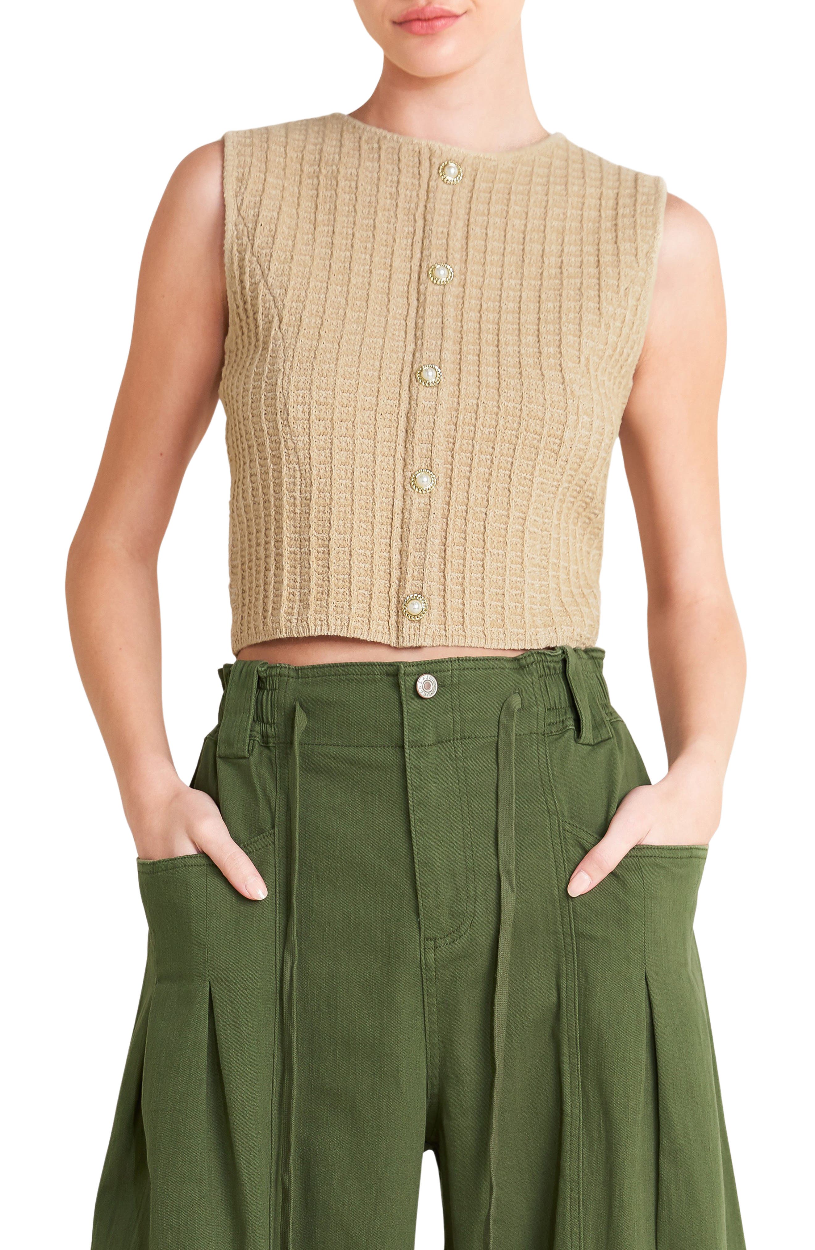 Freemarket Ribbed Knit Sweater Tank In Brown