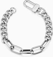 Oradina Sterling Silver Curb Clip Link Connector Clasp Bracelet