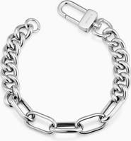 Oradina Sterling Silver Curb Clip Link Connector Clasp Bracelet
