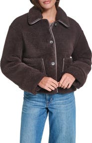 Levi's Faux Fur Jacket with Faux Leather Trim