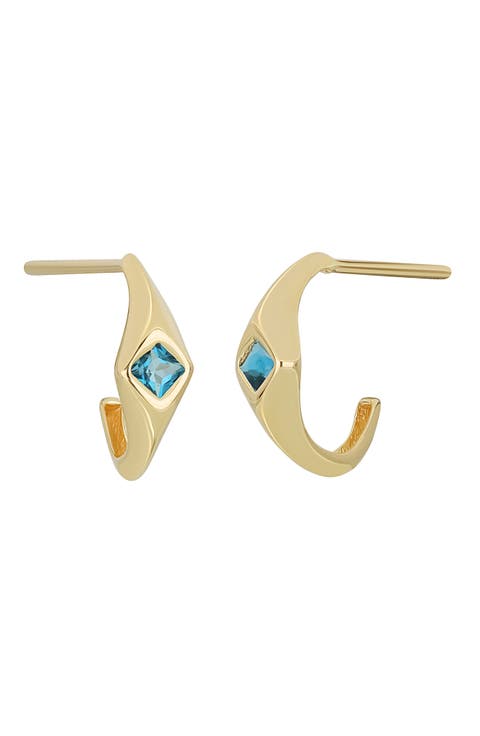 14K Gold Half Hoop Earrings