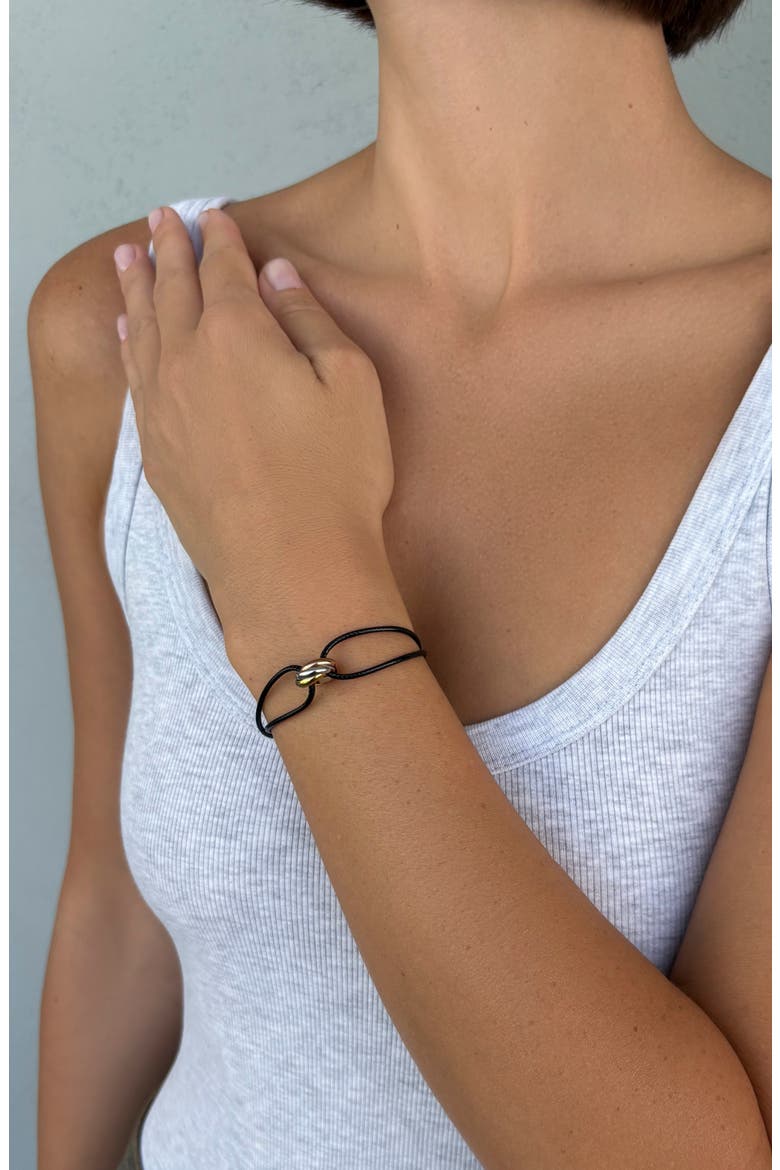 Infinity Ring Cord Bracelet, Alternate, color, BLACK/ GOLD