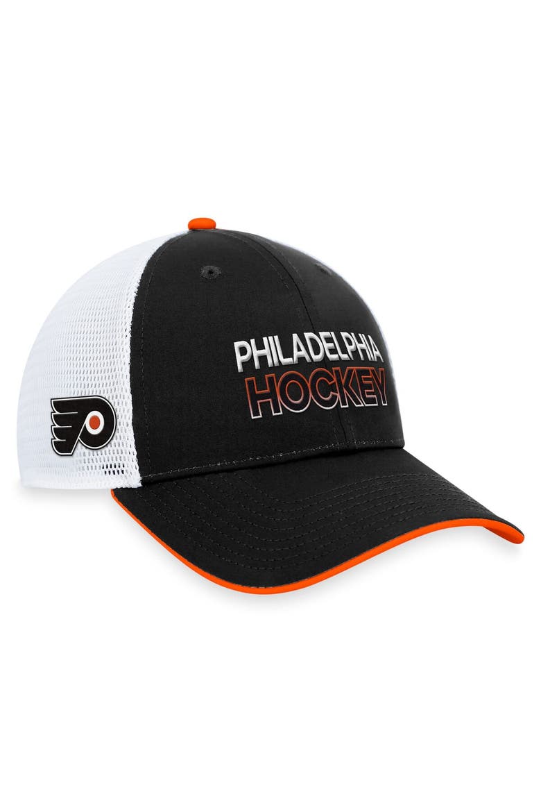 Men's Fanatics Branded  Black Philadelphia Flyers Authentic Pro Rink Trucker Adjustable Hat, Main, color, Black