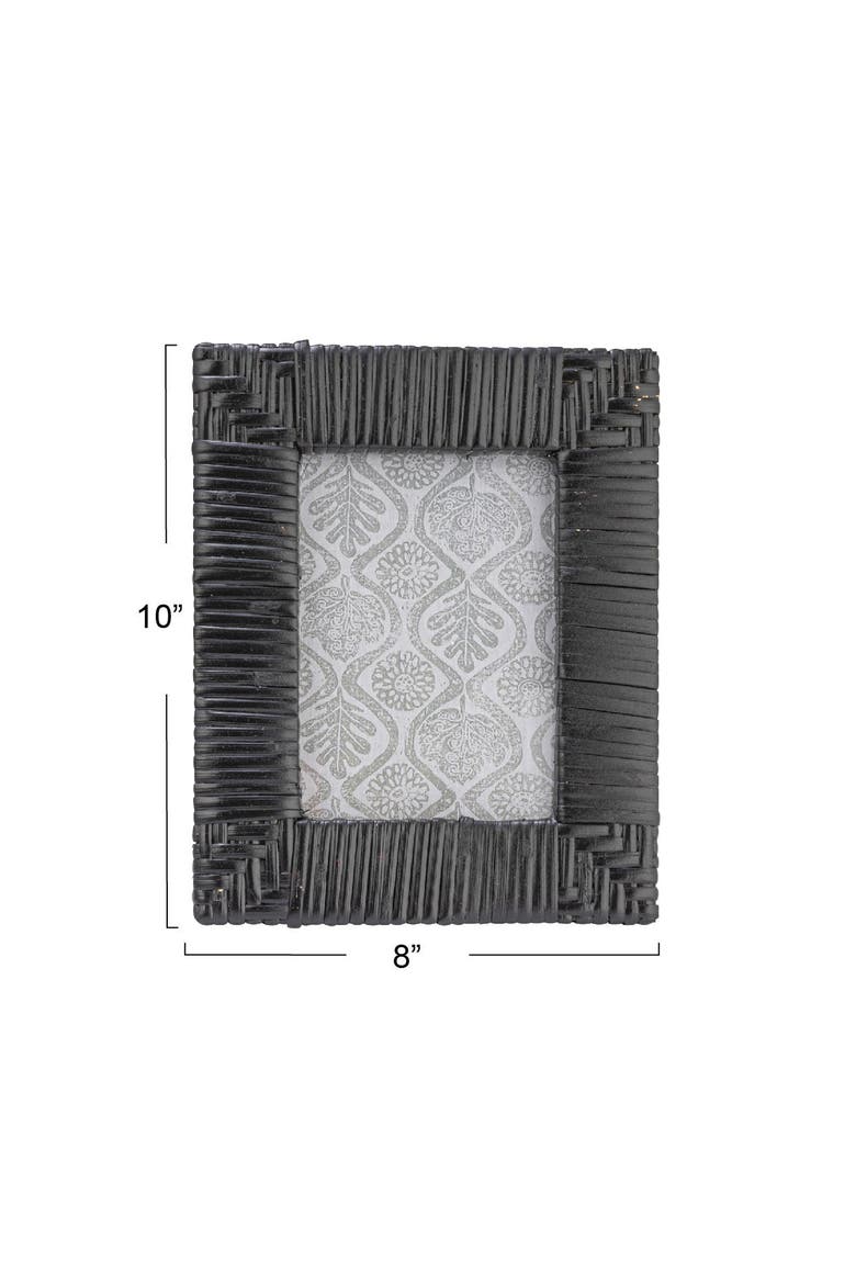 Handwoven Rattan Photo Frame, Alternate, color, Black