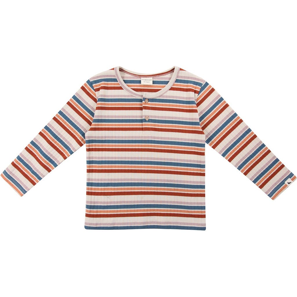 Turtledove London Kids Organic Cotton Retro Stripe Print Top In Multi