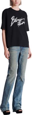 Balmain Boxy T-shirt with Balmain Paris Brush print