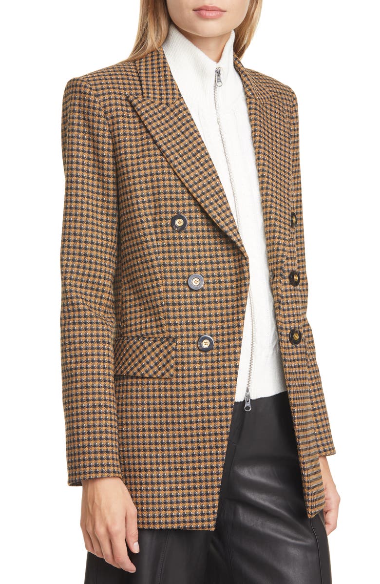 Veronica Beard Fortuna Houndstooth Check Dickey Jacket, Alternate, color, 