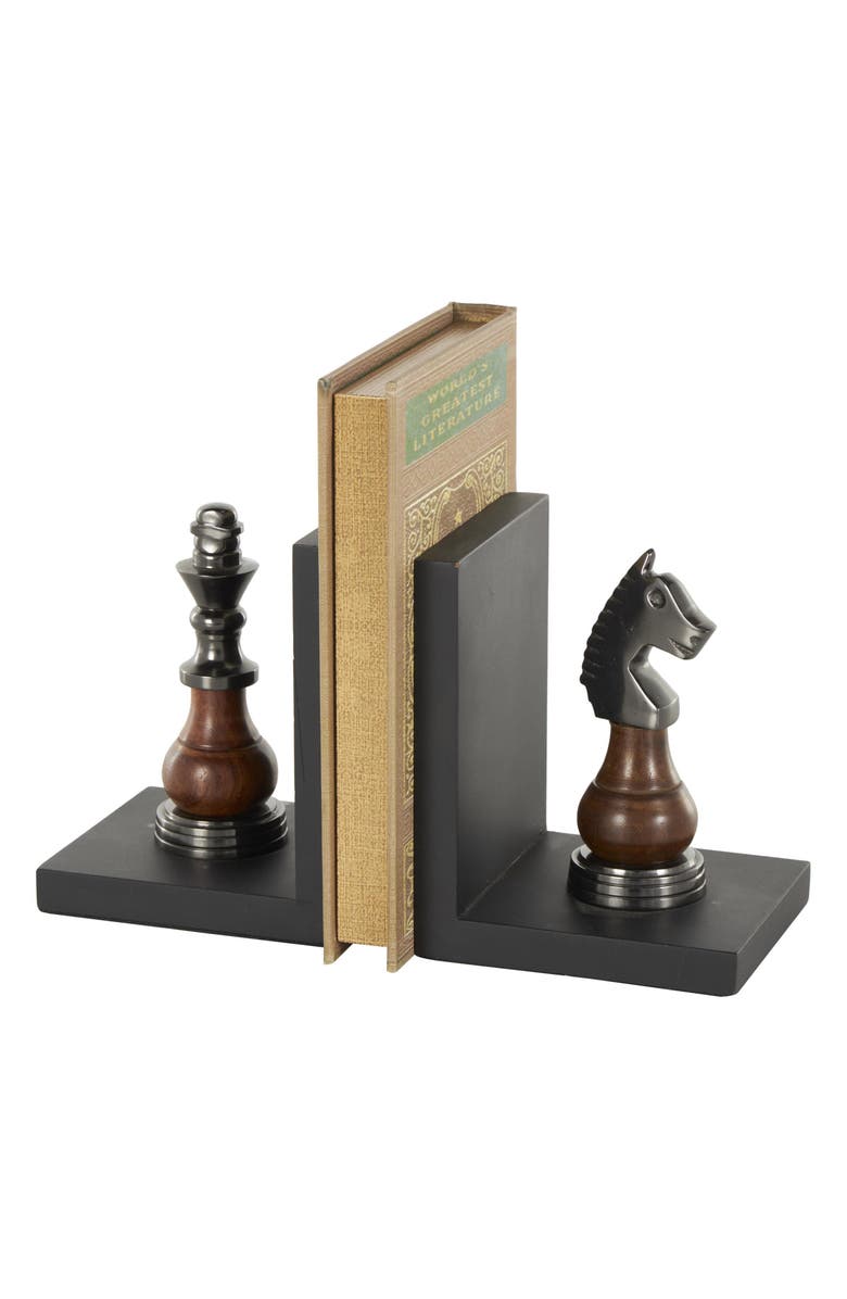 SONOMA SAGE HOME Chess Board Set of 2 Metal Bookends, Alternate, color,