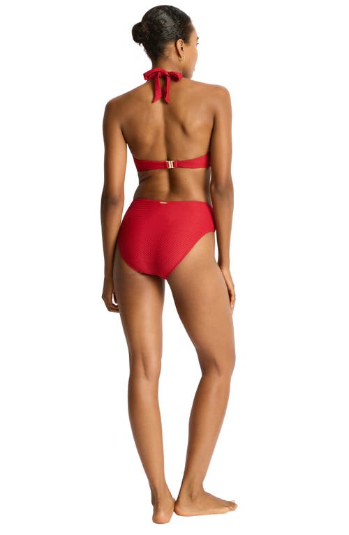Sea Level Luminara Triangle Halter Bikini Top In Red