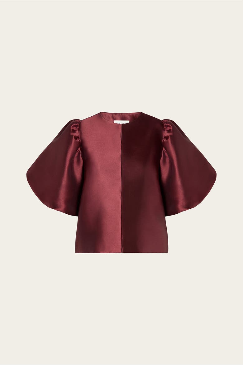 Cleo Pouf Balloon Sleeve Blouse, Alternate, color, Wine