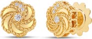 Roberto Coin 18K Yellow Gold Diamond Rose Stud Earrings (Nordstrom Exclusive)
