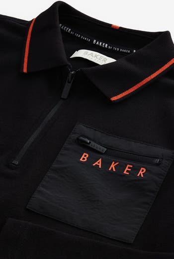 Kids' Long Sleeve Half Zip Cotton Polo